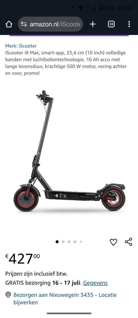 I scooter i9max elektrische step NIEUW, Fietsen en Brommers, Steps, Nieuw, Elektrische step (E-scooter), Verzenden
