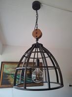 Industriële Hanglamp met Katrol, Huis en Inrichting, Lampen | Hanglampen, Ophalen, 50 tot 75 cm, Zo goed als nieuw, Metaal