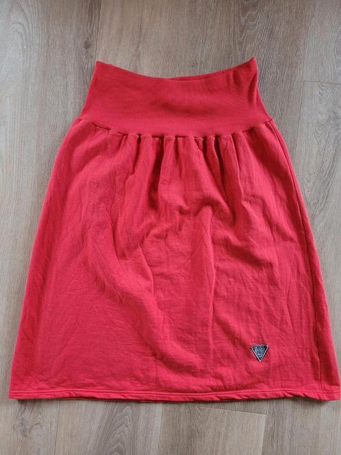 Vintage rode rok Finex brede tailleband joggingstof mt L, Kleding | Dames, Rokken, Zo goed als nieuw, Maat 42/44 (L), Rood, Onder de knie
