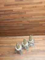 Mooie glazen waxinelicht houder voor 3 kaarsjes, Ophalen, Zo goed als nieuw, Overige materialen, Minder dan 25 cm