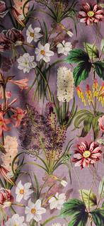 Gordijnen met bloemen motief en vitrage, Huis en Inrichting, Stoffering | Gordijnen en Lamellen, Ophalen, Zo goed als nieuw, 200 cm of meer