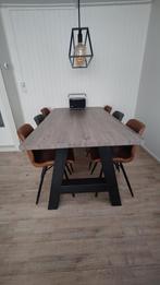 Eettafel met 6 stoelen - Zo goed als nieuw!, Huis en Inrichting, Ophalen, Metaal, 50 tot 100 cm, Zo goed als nieuw