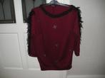 mooie rode trui met zwarte franjers siersteentjes smal mtale, Kleding | Dames, Truien en Vesten, Ophalen of Verzenden, Zo goed als nieuw