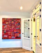 Anneke Peereboom, fantastisch groot kleurrijk schilderij, Ophalen