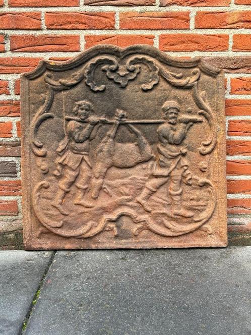 Haardplaat " De jacht ", Antiek en Kunst, Curiosa en Brocante, Ophalen