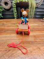 Vintage speelgoed,  jaren 60.Houten trekspeelgoed., Antiek en Kunst, Ophalen