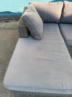 Wicker Loungeset met Hocker, Tuin en Terras, Tuinsets en Loungesets, 4 zitplaatsen, Gebruikt, Ophalen of Verzenden, Loungeset