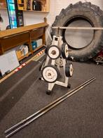 Techno Gym Halterschijven 170kg + Toren, Sport en Fitness, Ophalen, Gebruikt, Rug, Halterschijven