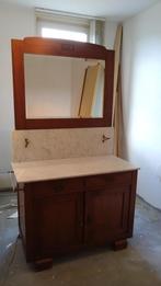 Kaptafel/make-up tafel met marmerblad en spiegel, Ophalen, Gebruikt, 100 tot 150 cm, 150 tot 200 cm