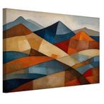 Berglandschap Paul Klee stijl canvas 60x40cm - 18mm., Antiek en Kunst, Verzenden