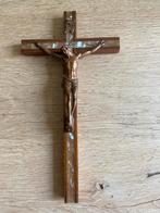 Crucifix / kruisbeeld palisander hout, Antiek en Kunst, Antiek | Religie, Ophalen of Verzenden