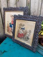 Antieke lijsten met oud borduurwerk borduursel 67/54 Miekje, Ophalen of Verzenden