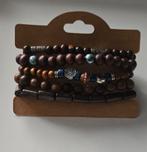 Set van 5 Houten Armbanden, Ophalen of Verzenden, Nieuw, Overige materialen