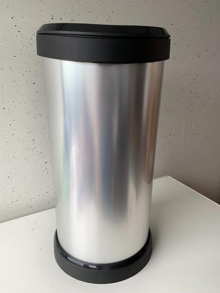 Curver Decobin Push Prullenbak - 40L - Metallic, Huis en Inrichting, Woonaccessoires | Prullenbakken, Nieuw, Kunststof, 50 tot 75 cm