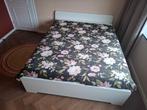 Nauwelijks gebruikt tweepersoonsbed Ikea Askvoll 160x200, Ophalen, Wit, Tweepersoons, Scandinavisch
