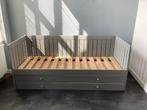 Bed met logeerbed/ slaapbank, 1-persoonsbed, bedlades, hout, Huis en Inrichting, Slaapkamer | Bedden, Ophalen, Gebruikt, 90 cm