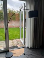 Moderne Zwarte Booglamp, Huis en Inrichting, Lampen | Vloerlampen, Ophalen, Zo goed als nieuw, Metaal, 150 tot 200 cm