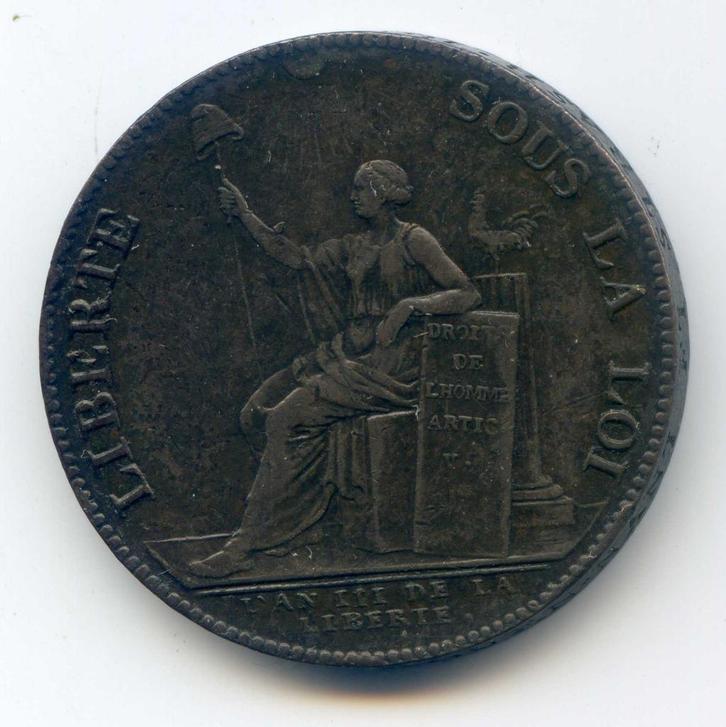 Frankrijk Revolutie 2 Sols 1791 - Overgang naar REPUBLIEK, Postzegels en Munten, Munten | Europa | Niet-Euromunten, Frankrijk