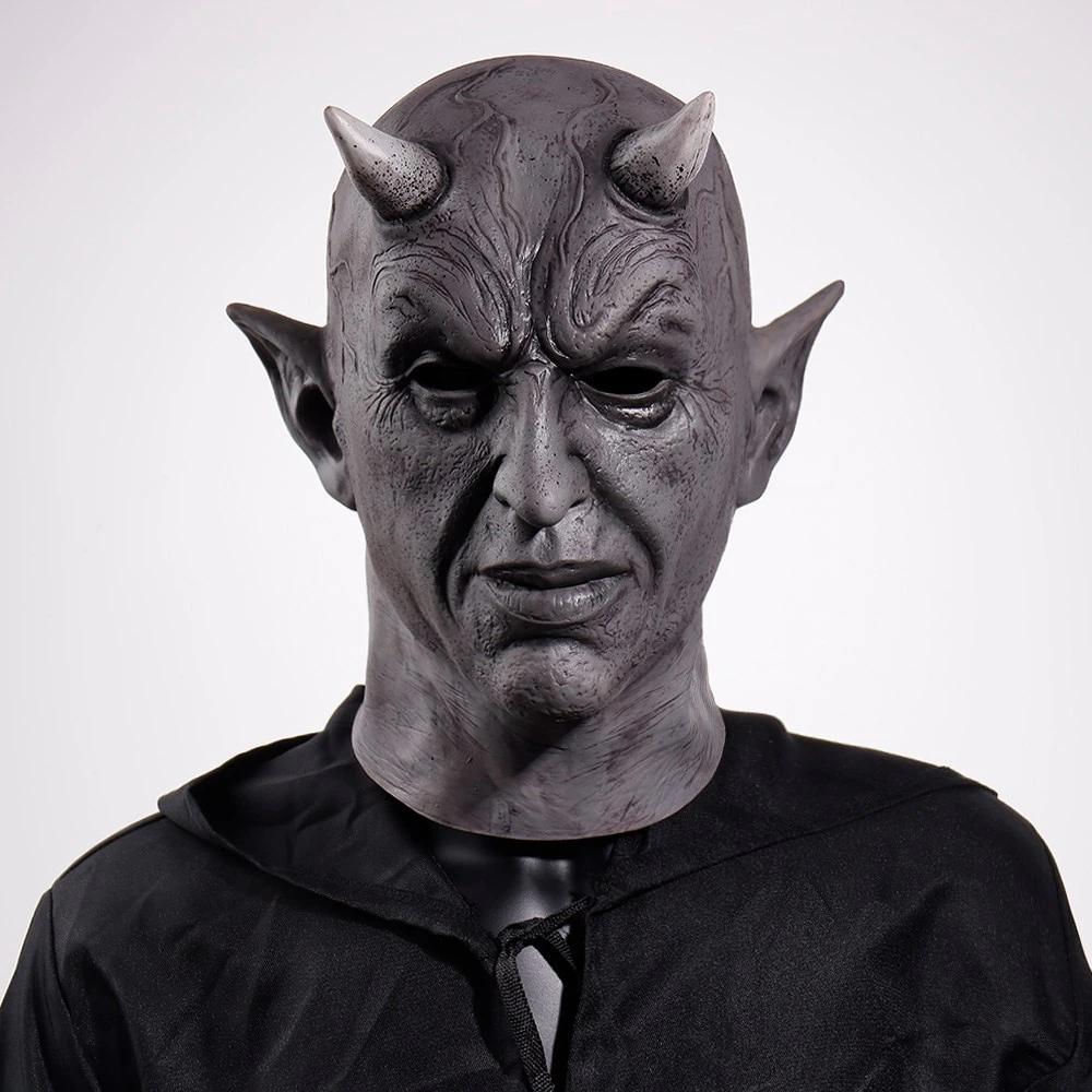 Duivel Grijs Masker Satan Lucifer 666 Horror Halloween Eng, Verzenden, Nieuw, Feestartikel, Halloween of Griezel