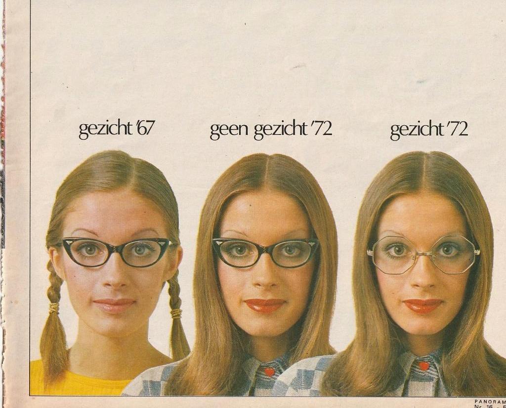 Retro reclame 1972 Opticiën bril gezicht & geen gezicht, Verzamelen, Retro, Verzenden, Overige typen