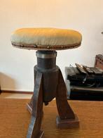 Antieke houten kruk / pianokruk, Ophalen, In hoogte verstelbaar, Gebruikt, Hout