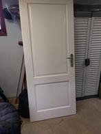 Echt Houten Witte Binnendeur - Rechtsdraaiend, Doe-het-zelf en Verbouw, Deuren en Horren, Ophalen, Gebruikt, 80 tot 100 cm, Binnendeur