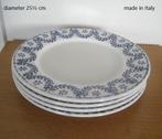 borden, dinerborden grote, platte borden, wit m blauw design, Huis en Inrichting, Gebruikt, Ophalen of Verzenden, Bord(en), Overige stijlen