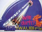 sticker Pretpark Walibi spaceshot wie durft retro 2 x, Verzamelen, Stickers, Verzenden