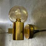 Hans Agne Jakobsson messing wandlamp voor Markaryd, Huis en Inrichting, Lampen | Wandlampen, Scandinavisch design, Gebruikt, Glas