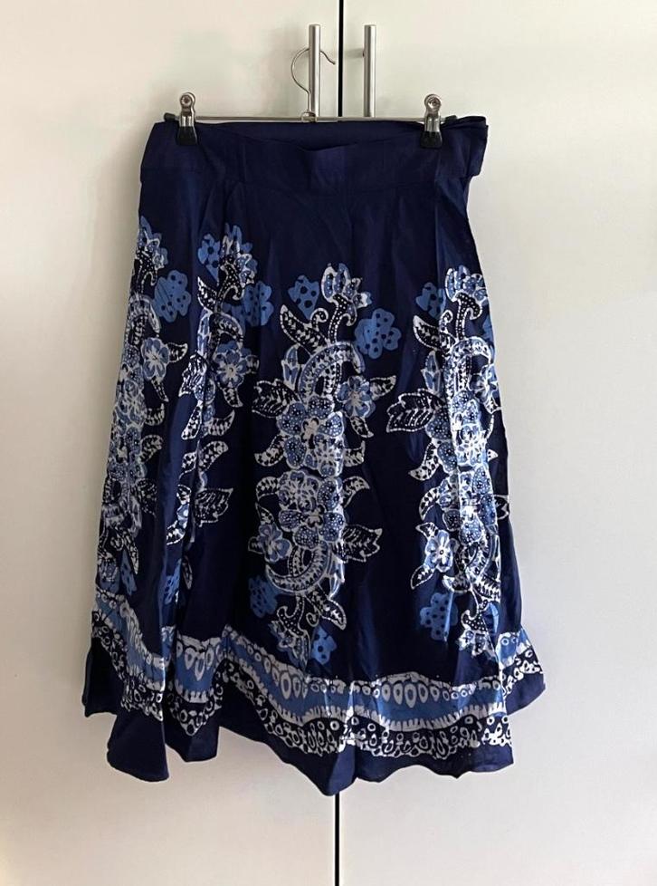 Leuke katoenen blauw A lijn echt batic wikkelrok maat 36-38, Kleding | Dames, Rokken, Nieuw, Maat 36 (S), Blauw, Knielengte, Ophalen of Verzenden