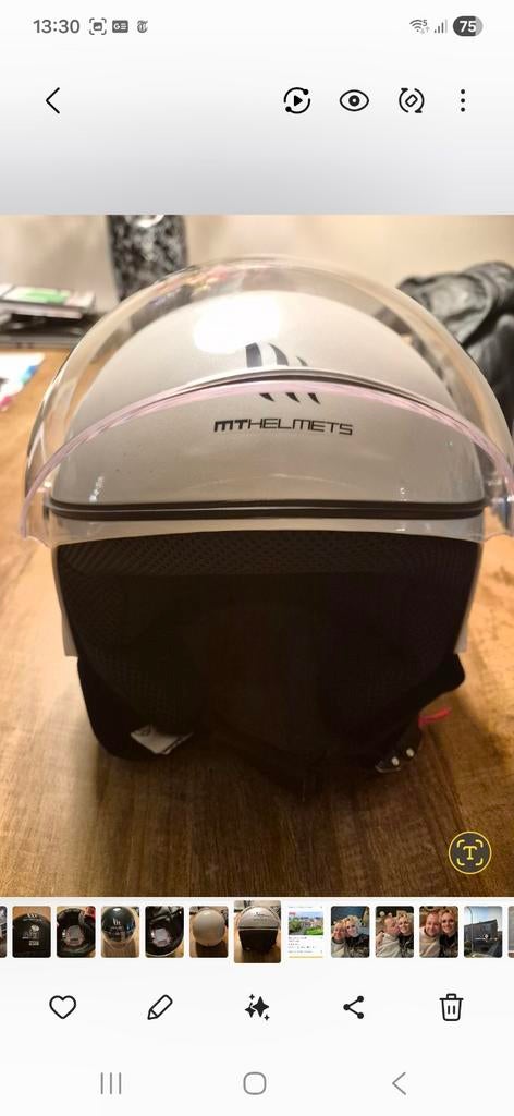 Z.g.a.n. witte helm maat XS, Fietsen en Brommers, Brommerhelmen, Ophalen, Extra small of kleiner