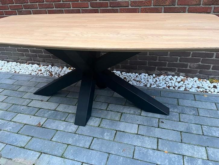 Deens ovale eettafel, massief eiken, 200x90cm, Huis en Inrichting, Tafels | Eettafels, Ophalen of Verzenden