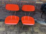 Formica stoelen jaren 60-70 creme en oranje, Huis en Inrichting, Stoelen, Vier, Kunststof, Gebruikt, Ophalen