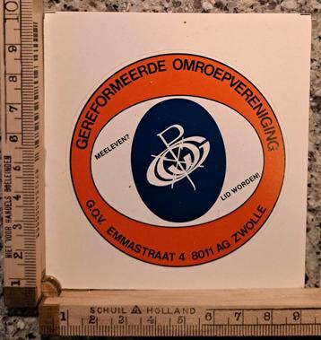 Vintage sticker GOV gereformeerde omroepvereniging logo  beschikbaar voor biedingen