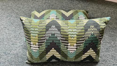 Twee mooie, groene sierkussentjes .izgs, Huis en Inrichting, Woonaccessoires | Kussens, Zo goed als nieuw, Groen, Rechthoekig