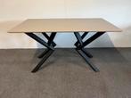 Rechthoekige eettafel HPL beige 140x80, Huis en Inrichting, Tafels | Eettafels, 100 tot 150 cm, Zo goed als nieuw, Rechthoekig