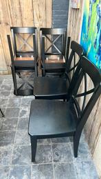 6 zwarte Ingolf stoelen Ikea, Huis en Inrichting, Stoelen, Ophalen, Gebruikt, Zwart, Vijf, Zes of meer stoelen