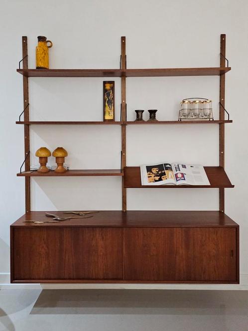 Vintage wallunit wandsysteem wandkast dressoir, Huis en Inrichting, Kasten | Wandmeubels, Zo goed als nieuw, Minder dan 100 cm