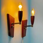 vintage teak WANDLAMPJES Deens Mid Century design retro lamp, Huis en Inrichting, Lampen | Wandlampen, Ophalen of Verzenden, Gebruikt