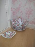Vintage rozen theepot bloemen set L. dake en zn Amsterdam, Antiek en Kunst, Ophalen of Verzenden