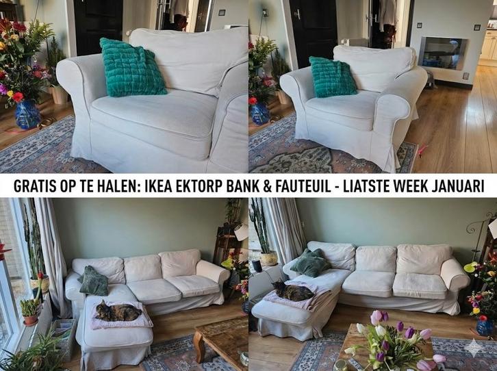 Ektorp fauteuil en bank., Huis en Inrichting, Banken | Sofa's en Chaises Longues, Ophalen