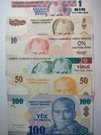 Turkije lira setje van 8e emissie, Postzegels en Munten, Bankbiljetten | Europa | Niet-Eurobiljetten, Ophalen of Verzenden, Overige landen