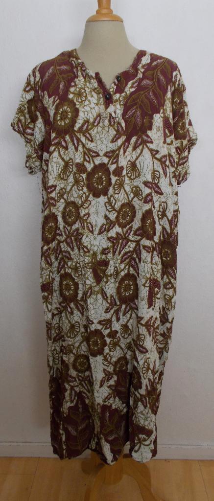 Ethnic/batik/Ibiza/hippie maxi print jurk! L/XL, Kleding | Dames, Jurken, Zo goed als nieuw, Maat 42/44 (L), Bruin, Onder de knie