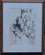 Zeefdruk. Man & paard. Gesigneerd en genummerd. 515/999., Antiek en Kunst, Ophalen