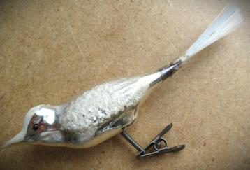 Kerstvogel antiek~Oud Kerst Vogeltje van glas~oude staart beschikbaar voor biedingen