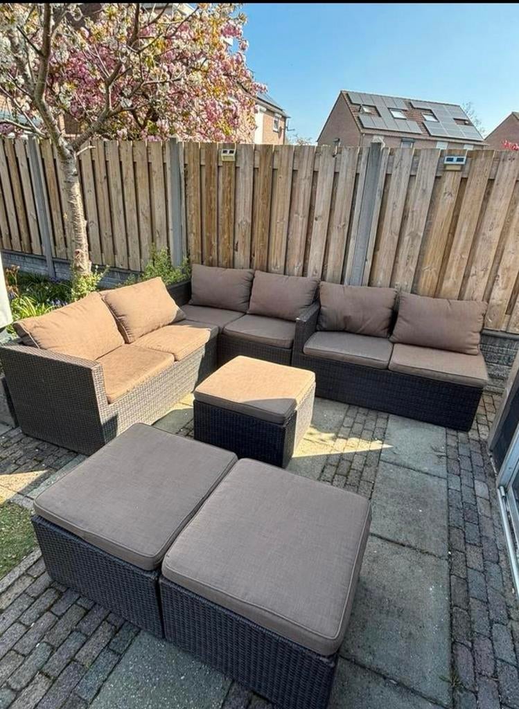 Loungeset, Tuin en Terras, Tuinsets en Loungesets, Ophalen, Kunststof, 6 zitplaatsen, Zo goed als nieuw