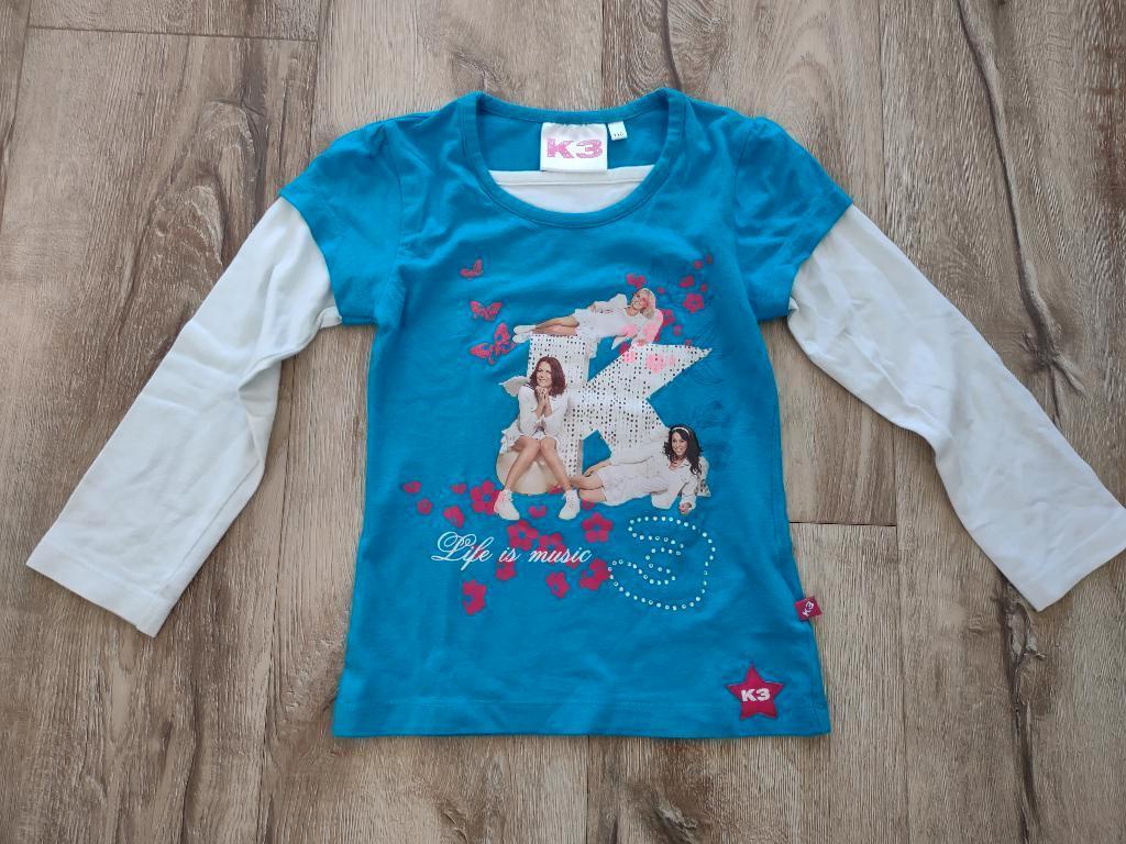 Mooie blauw witte K3 longsleeve, shirt lange mouw K3, 110., Meisje, Onb, K3, Ophalen of Verzenden