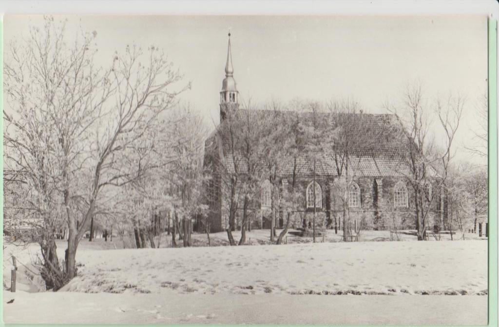 Leegkerk (Gr.) Ned. herv. kerk in de sneeuw 1980, Verzenden, 1960 tot 1980, Ongelopen, Groningen