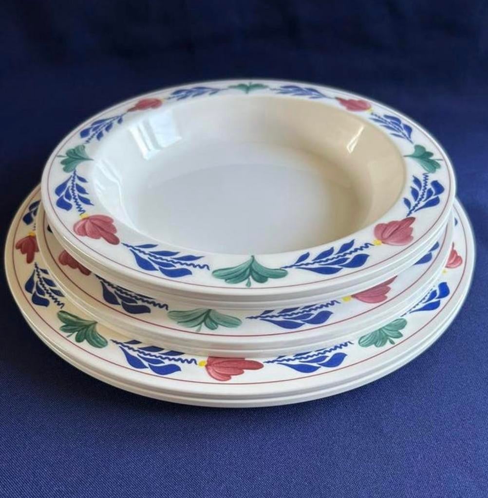 Boerenbont 6 delige set Mepal borden, Huis en Inrichting, Keuken | Servies, Overige materialen, Ophalen of Verzenden, Zo goed als nieuw