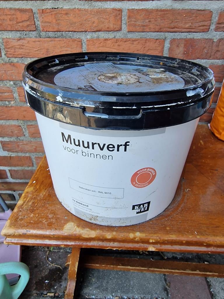 KARWEI Muurverf voor binnen - Gebroken wit RAL 9010, Ophalen, 5 tot 10 liter, Wit, Verf